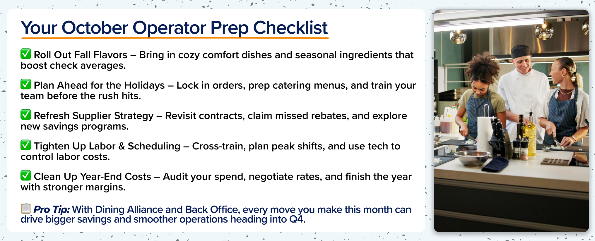 Your October Independent Operator Prep Checklist Your October Independent Operator Prep Checklist