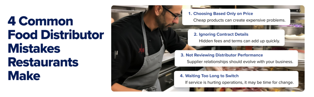 common mistakes restaurants make when choosing food distributors